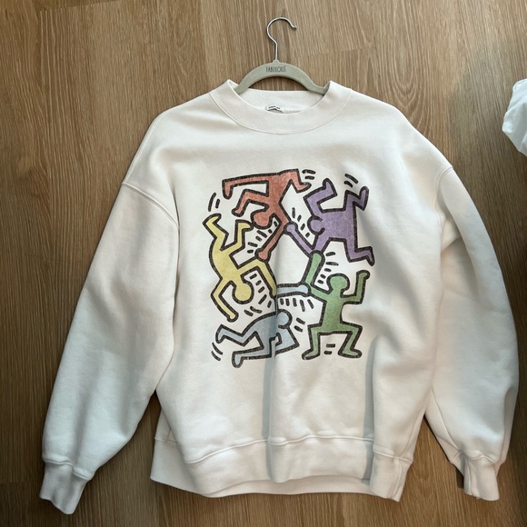 Oversized Keith Haring crew neck xs SO SOFT! sold out online Abercrombie & fitch - Picture 8 of 13